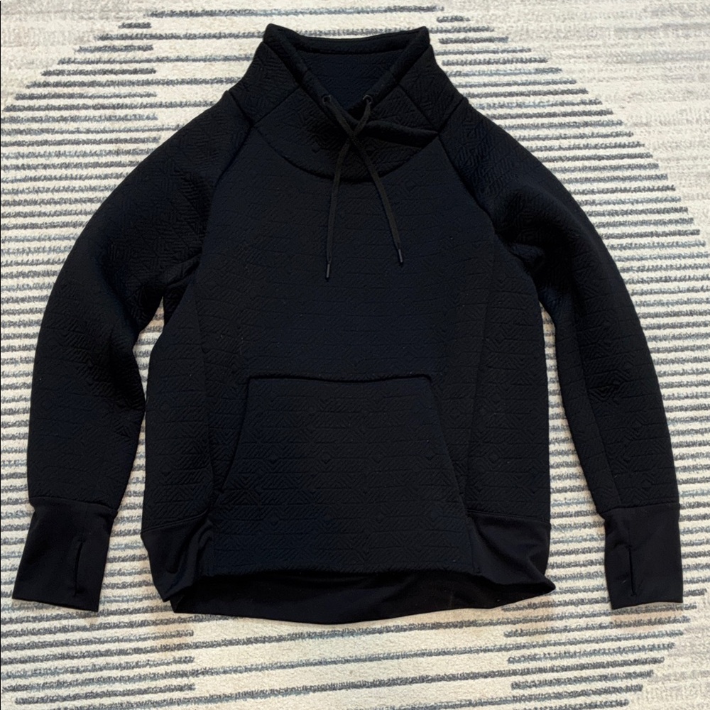Athleta Black Quilted Pullover Hoodie